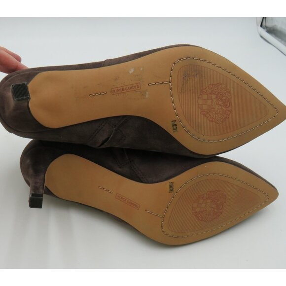 Vince Camuto Booties Womens Size 8,5 Brown Suede Pointed Toe Ankle Side Zi - Picture 7 of 8